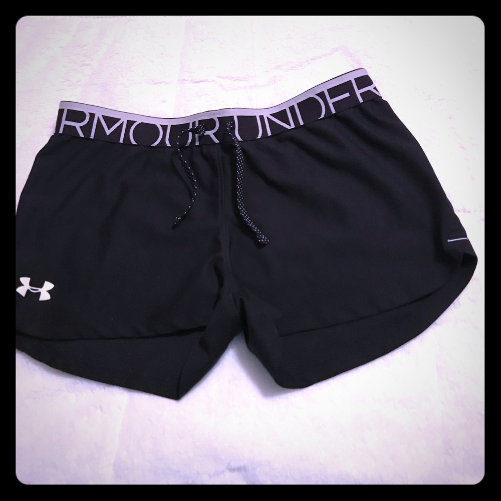 Under Armor shorts.  Girls size large.
